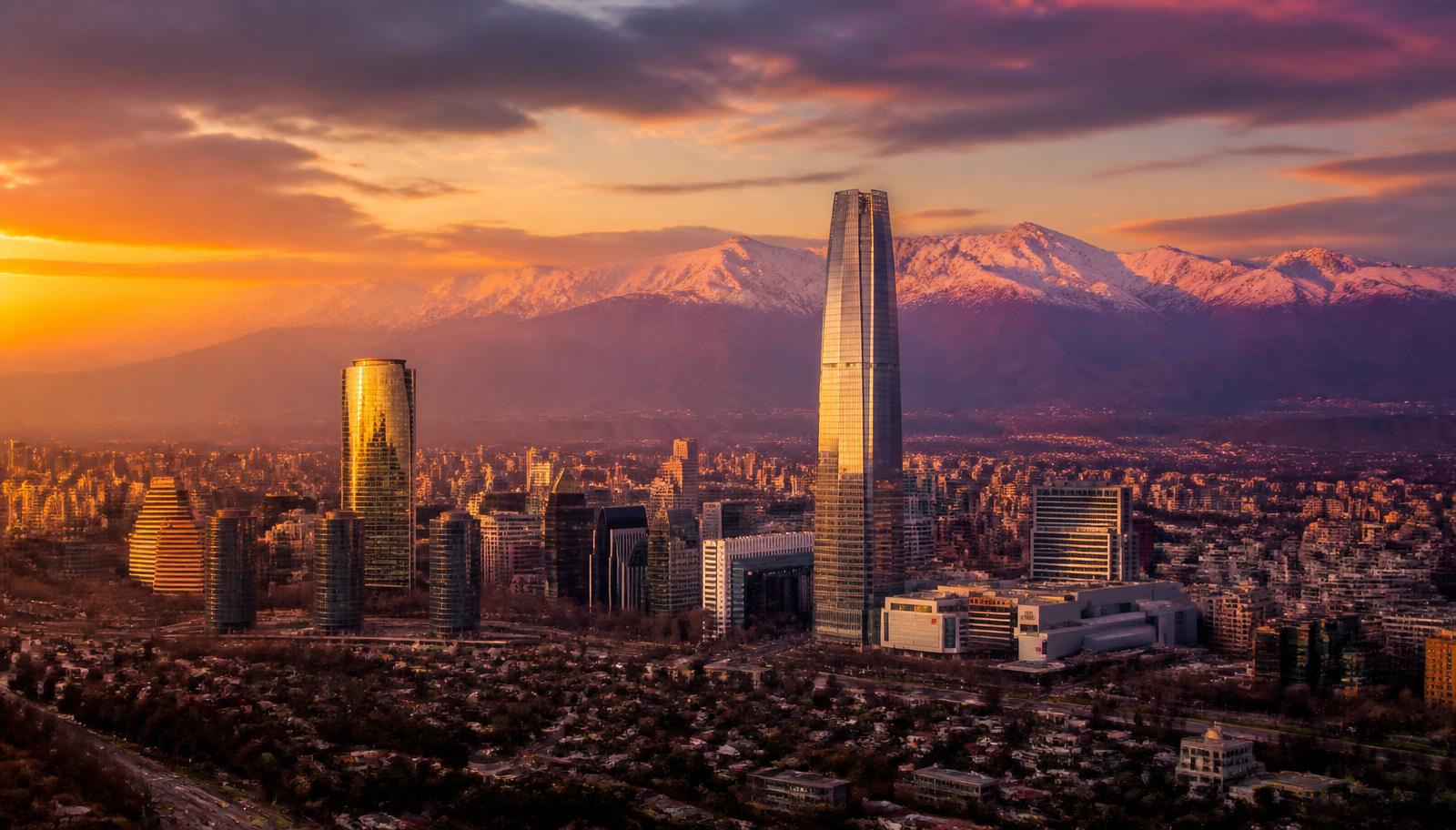 Horizonte de Santiago al atardecer
